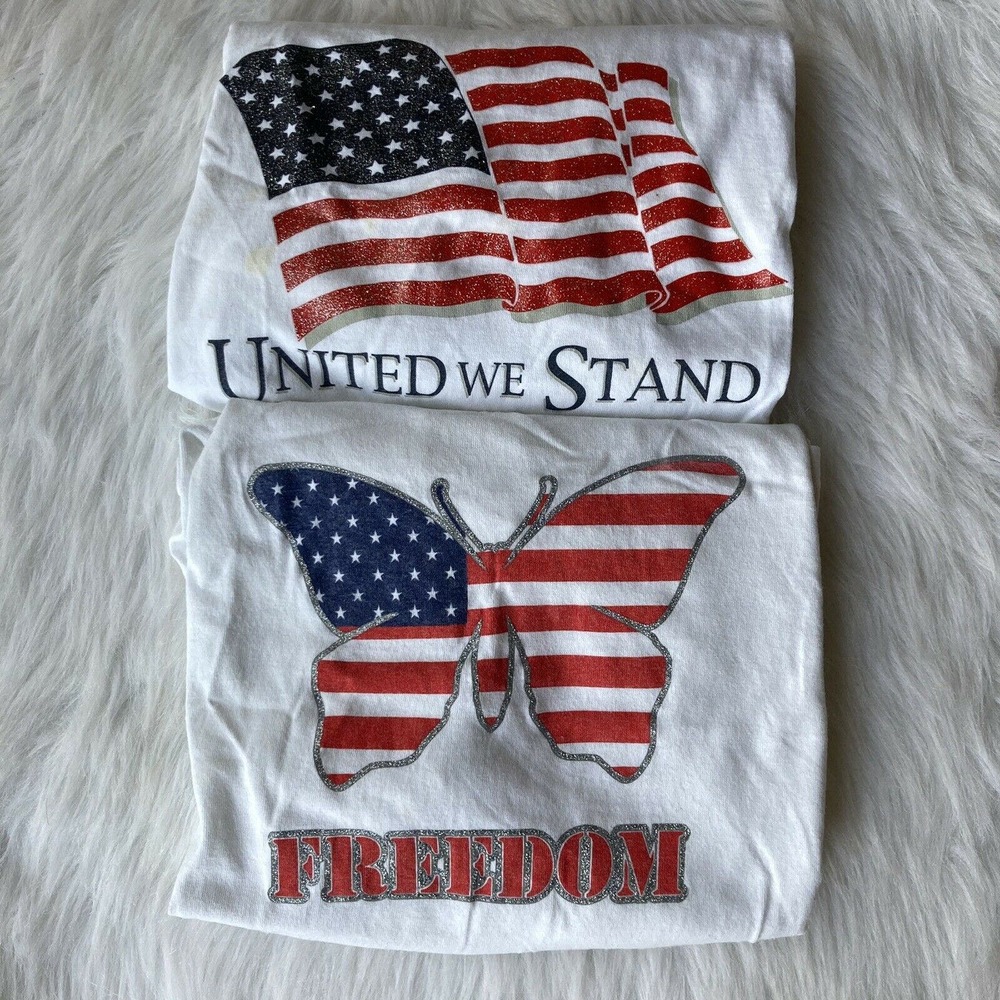 All Sport T Shirt Sz L Bundle 9/11 God Bless America Patriotic Adult Vintage